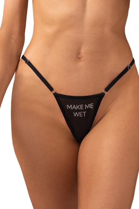 Жіноча білизна Стрінги Obsessive VIOLAMI WET Чорний