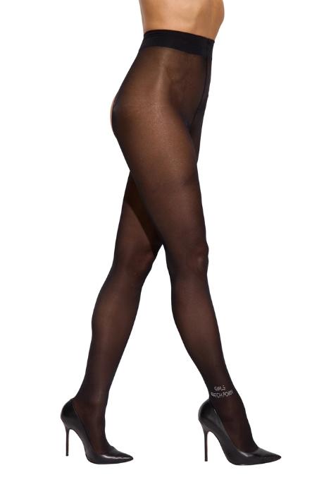 Жіноча білизна Колготи Obsessive NORLESS GIRL crotchless tights Чорний