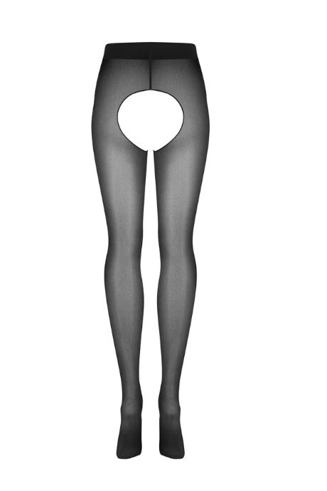 Жіноча білизна Колготи Obsessive NORLESS GIRL crotchless tights Чорний