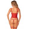 Жіноча білизна Корсет Obsessive BELOVYA CORSET & thong Червоний колір