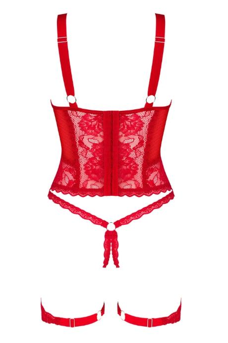 Жіноча білизна Корсет Obsessive BELOVYA CORSET & thong Червоний