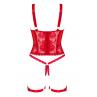 Жіноча білизна Корсет Obsessive BELOVYA CORSET & thong Червоний колір