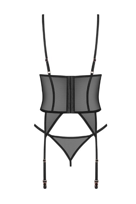 Жіноча білизна Корсет Obsessive EURIDIA CORSET cupless & thong Чорний колір