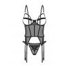Жіноча білизна Корсет Obsessive EURIDIA CORSET cupless & thong Чорний