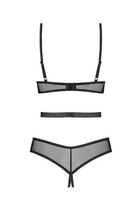 Жіноча білизна Боді Obsessive EURIDIA cupless & crotchless teddy Чорний