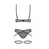 Жіноча білизна Комплект Obsessive EURIDIA SET cup bra & thong with belts Чорний