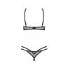 Жіноча білизна Комплект Obsessive EURIDIA SET cupless bra & crot thong Чорний колір
