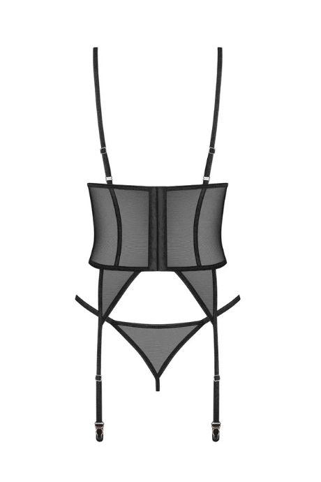 Жіноча білизна Корсет Obsessive EURIDIA CORSET cupless & thong Чорний колір