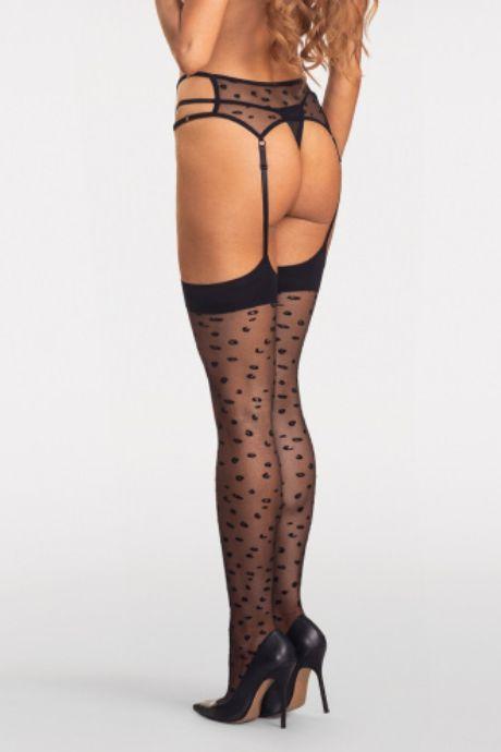 Жіноча білизна Пояс з панчохами Obsessive ISINNE garter stockings Чорний