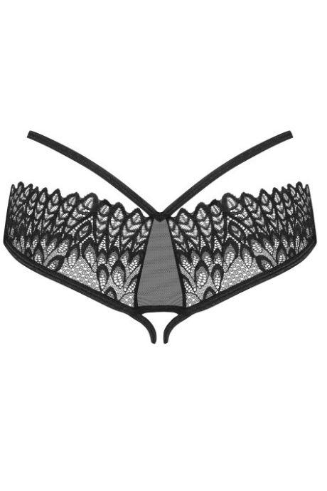 Жіноча білизна Труси Obsessive DONARELLA crotchless panties Чорний колір