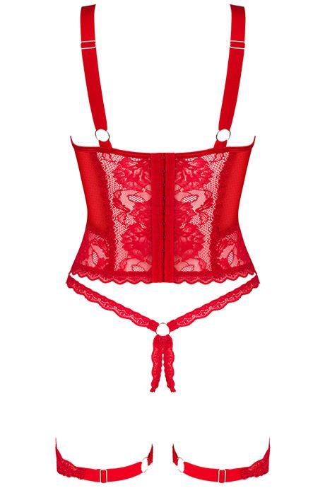 Комплект Obsessive Belovya corset Красный