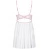 Комплект Obsessive Girlly babydoll Бело-розовый