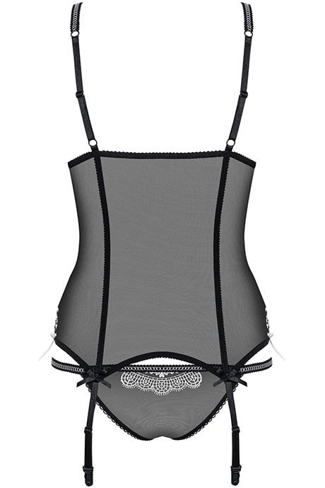 Комплект Obsessive 840-COR-1 corset Чорно-білий