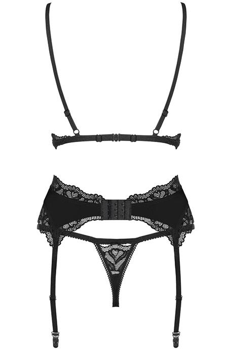 Комплект Obsessive Arisha garter belt set чорний
