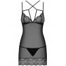 Комплект Obsessive Frivolla chemise Чорний