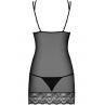 Комплект Obsessive Frivolla chemise Чорний