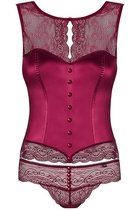 Комплект Obsessive Miamor corset Бордо