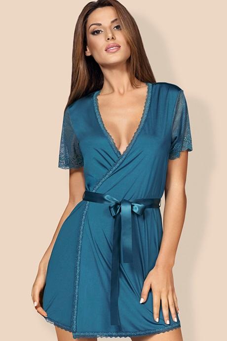 Комплект Obsessive Miamor robe Бирюза