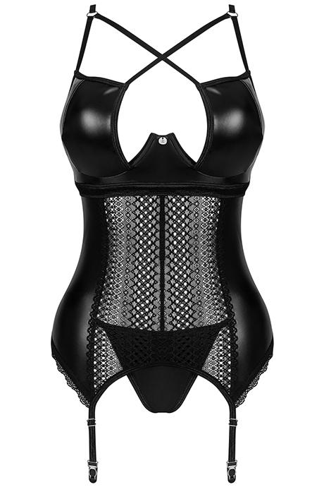 Комплект Obsessive Norides corset Чорний