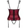 Комплект Obsessive Denissa corset Красно-черный