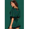 Комплект Obsessive Sensuelia robe Смарагдово-чорний 