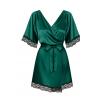 Комплект Obsessive Sensuelia robe Смарагдово-чорний 