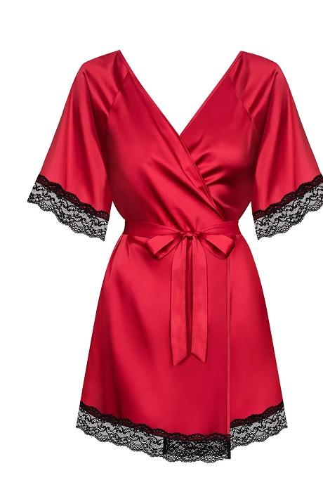Комплект Obsessive Sensuelia robe Червоно-чорний 