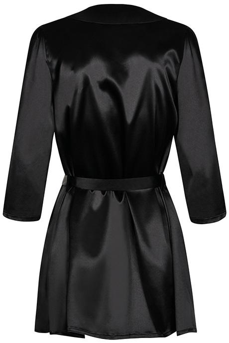 Комплект Obsessive Satinia robe Чорний