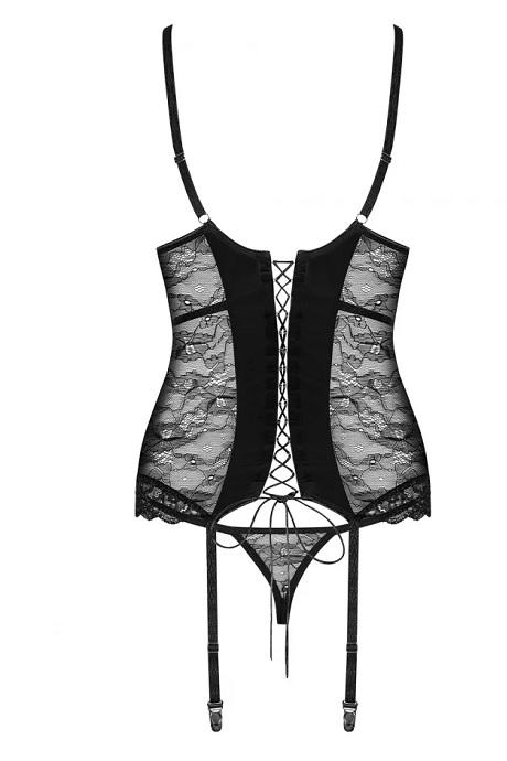 Комплект Obsessive Laurise corset Чорний
