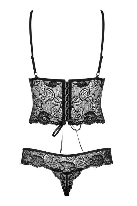 Розпродаж Obsessive ALLURIA TEDDY чорний боді