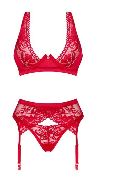 Распродажа Obsessive LACELOVE set комплект красный