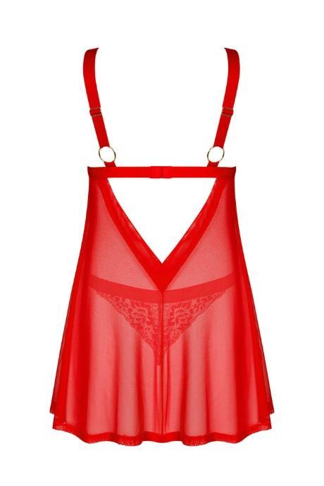 Розпродаж Obsessive ELIANES BABYDOLL сорочка та труси червоний