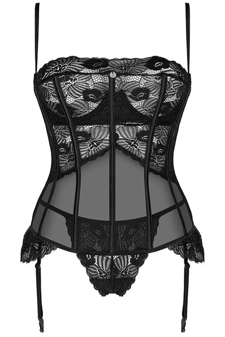 Комплект Obsessive Serena Love corset Чорний