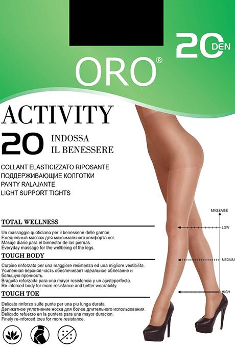 Колготки ORO Activity 20 den з ущільненими шортиками та профілактичним масажем Чорний