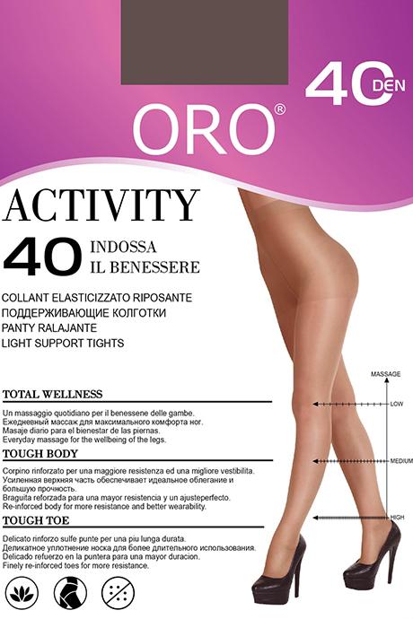 Колготки ORO Activity 40 den з ущільненими шортиками та профілактичним масажем Шоколадний