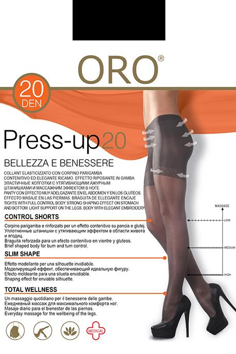 Колготки ORO Press-Up 20 den с утягивающими шортиками и профилактическим массажем Черный