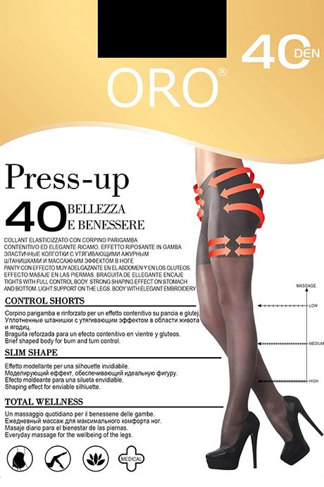 Колготки ORO Press-Up 40 den з шортиками, що стягують, і профілактичним масажем Чорний