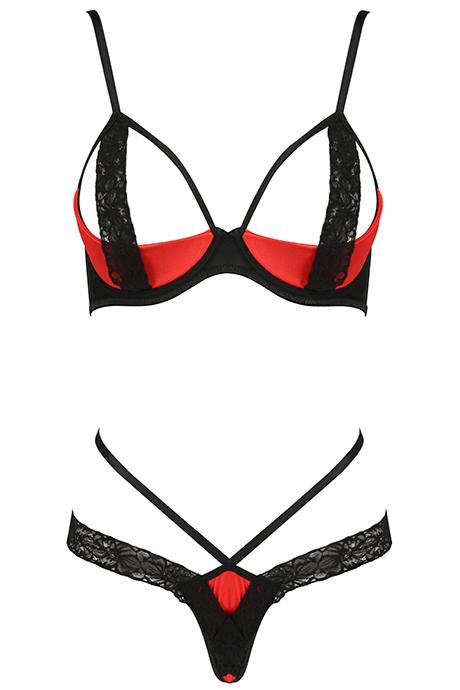 Комплект Passion Femmina bikini Червоно-чорний