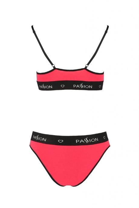 Топ с кружевом Passion PS001 TOP черно-красный