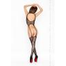 Бодистокинг Passion BS016 black комбинезон сеточка