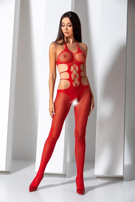 Бодистокинг Passion BS084 red комбинезон сеточка