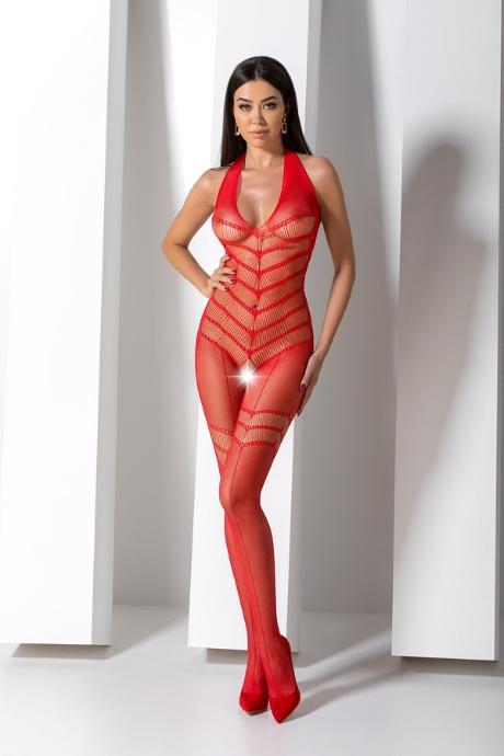 Бодистокинг Passion BS100 One Size red комбинезон сеточка