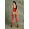 Бодістокінг Passion ECO BS007 red комбінезон сіточка червоний колір
