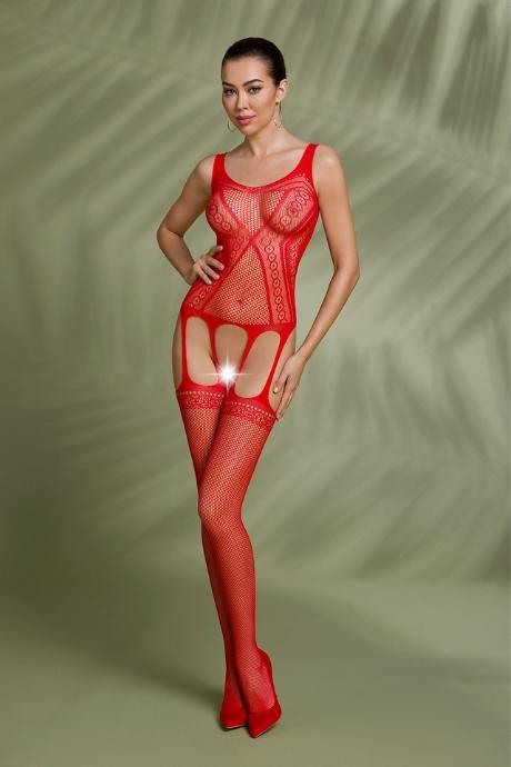 Бодистокинг Passion ECO BS007 red комбинезон сеточка