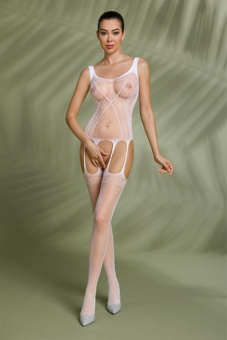 Бодистокинг Passion ECO BS007 white комбинезон сеточка