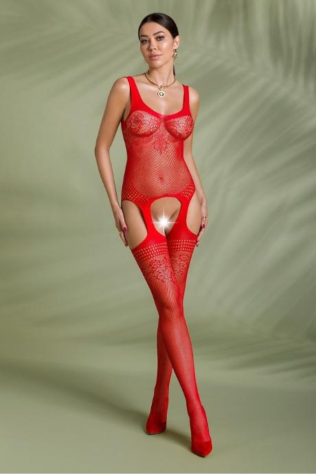 Бодистокинг Passion ECO BS008 red комбинезон сеточка