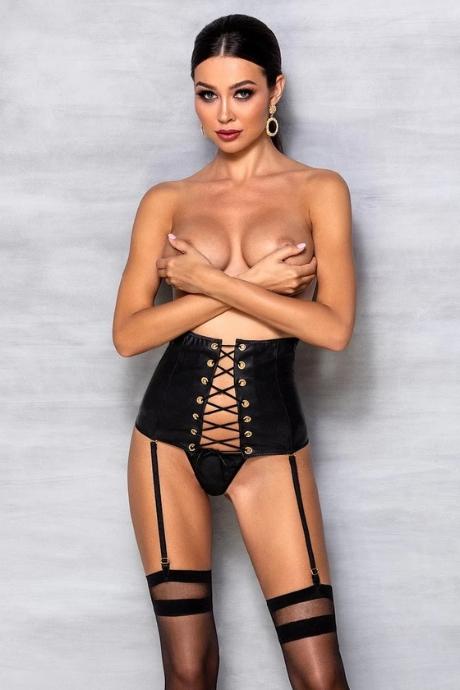 Пояс-корсет з екошкіри Passion CELINE SET білий колір