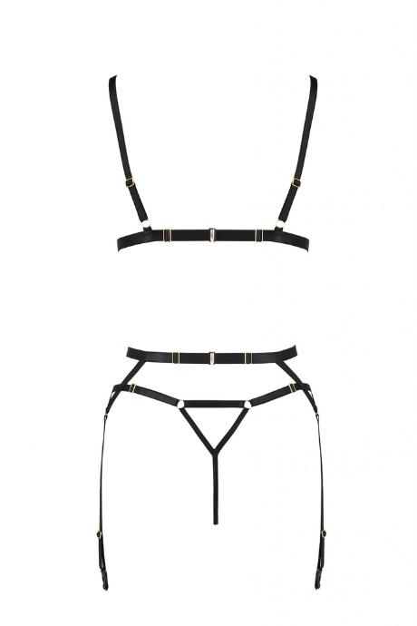 Пояс стрепи з підв'язками для панчіх Passion Exclusive MEGGY GARTER BELT чорний колір