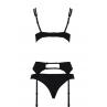 Комплект белья Passion Exclusive FLORIS SET черный