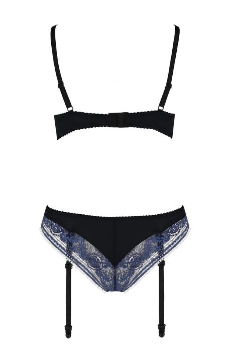 Комплект білизни Passion Exclusive GISELE SET чорний колір